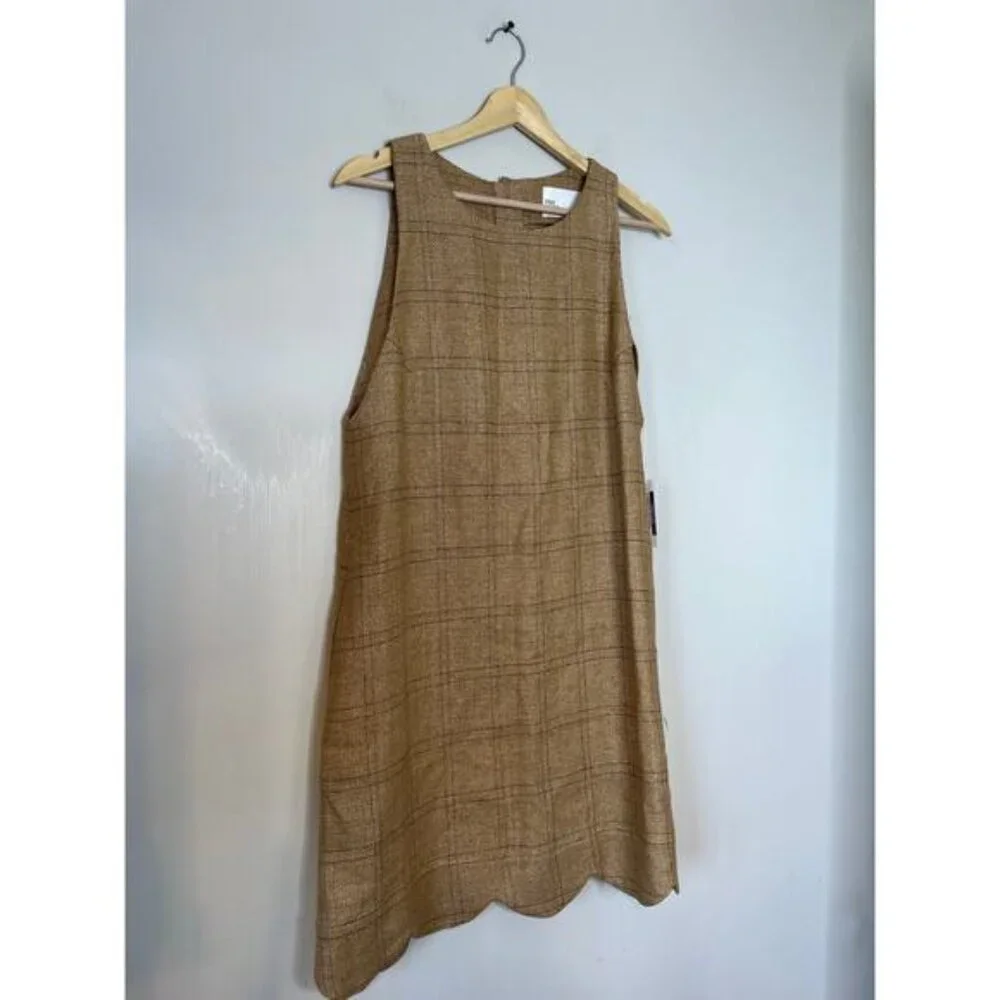 NWT Lisa Marie Fernandez The Scallop Shift Dress Natural Basketweave Linen - Picture 3 of 8